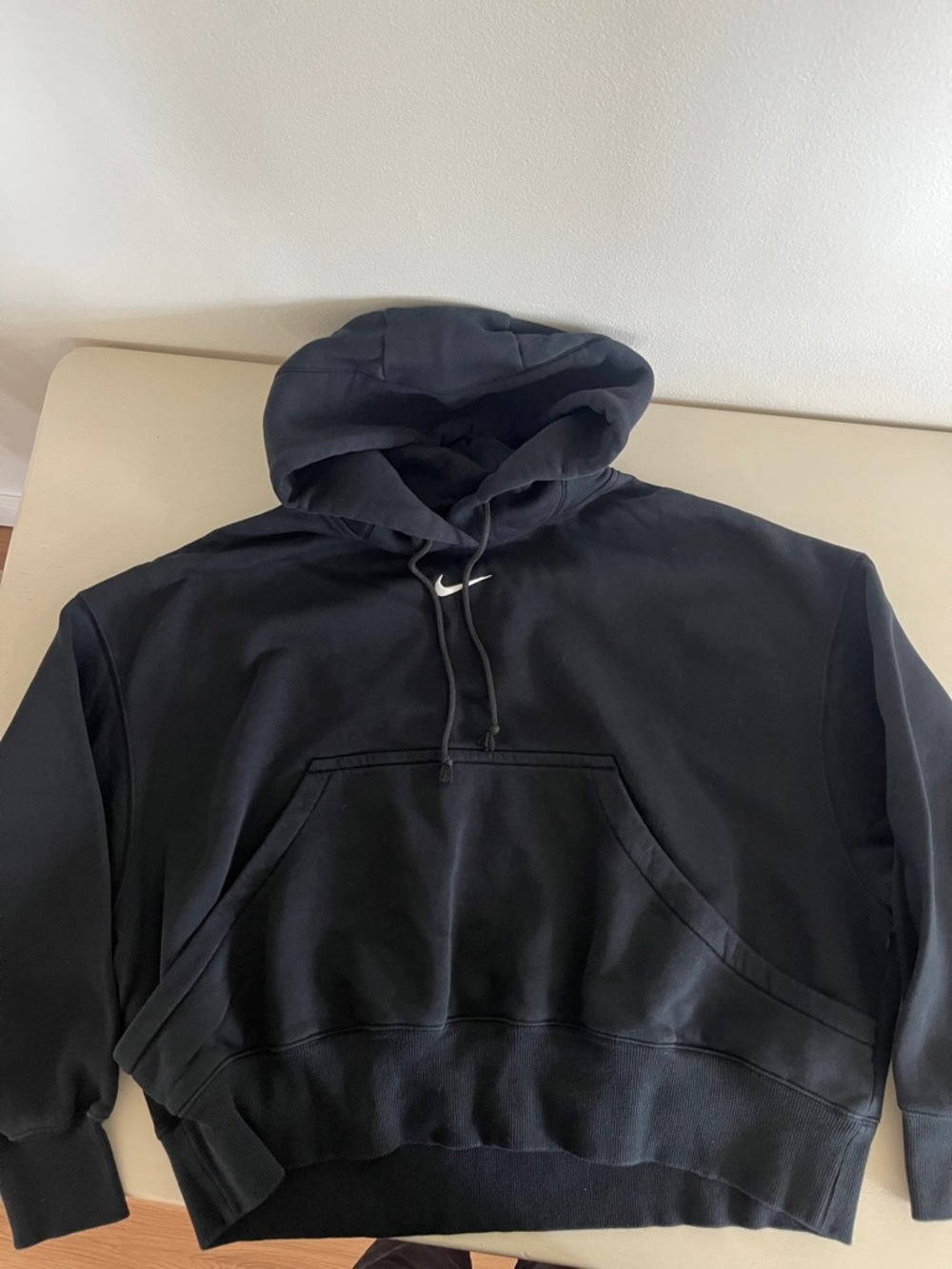 Nike Black Pullover Hoodie with White Swoosh